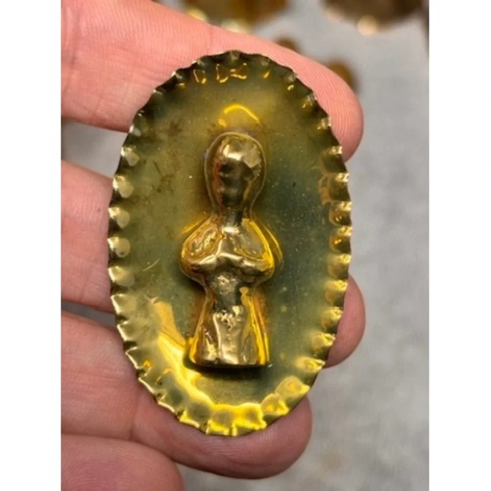 Vtg Miniature Brass Nativity Set Holy Family Christmas Hecho en Mexico